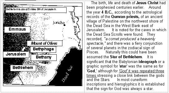 Map of Bethlehem and its location relative to Jerusalem