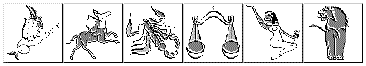 Zodiac images of Capricorn to Leo