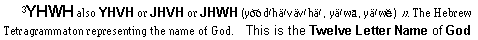 YHWH from the dictionary